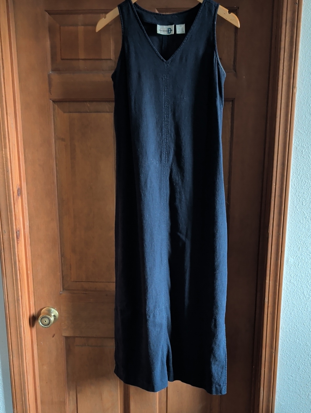 Vintage Sleeveless V-Neck Linen Blend Sleeveless Dress